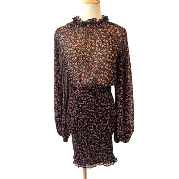 C/Meo Collective Revolve Longevity Dress Ditsy Print NEW NWT Size XS Smocked - Picture 2 of 11